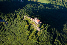 Aerial view of Castle Trifels in Annweiler am Trifels in the state Rhineland-Palatinate