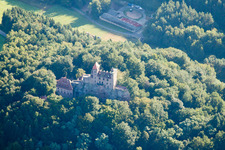 Oblique view of Berwartstein Castle in Erlenbach bei Dahn in the state Rhineland-Palatinate, Germany