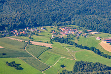 Aerial view of Pfaffenbronn in Lembach in the state Bas-Rhin, France