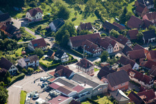 Drone recording of Oberhoffen-lès-Wissembourg in the state Bas-Rhin, France