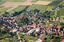 Oberhoffen-lès-Wissembourg in the state Bas-Rhin, France from a drone