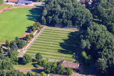 TUS 08 new artificial turf pitch in the district Schaidt in Wörth am Rhein in the state Rhineland-Palatinate, Germany from above