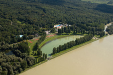 Rhine beach in the district Daxlanden in Karlsruhe in the state Baden-Wuerttemberg, Germany
