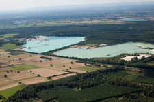 Gravel pit, quarry lakes in Malsch in the state Baden-Wuerttemberg, Germany