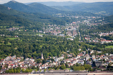 Aerial view of From the west in the district Oos in Baden-Baden in the state Baden-Wuerttemberg, Germany