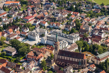 Town Hall building of the City Council at the market downtown in Sinzheim in the state Baden-Wurttemberg, Germany