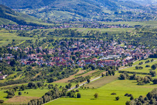 Aerial view of From the north in the district Steinbach in Baden-Baden in the state Baden-Wuerttemberg, Germany