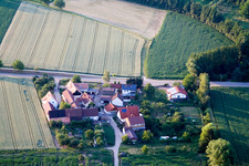 Aerial view of Welschhof in Freckenfeld in the state Rhineland-Palatinate, Germany