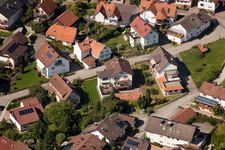 Aerial view of Gartenstrasse x Mattenweg in the district Gallenbach in Baden-Baden in the state Baden-Wuerttemberg, Germany