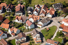 Aerial photograpy of Gartenstrasse x Mattenweg in the district Gallenbach in Baden-Baden in the state Baden-Wuerttemberg, Germany