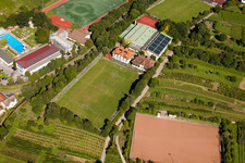 Drone image of South Baden Sports School, FC Neuweier in the district Steinbach in Baden-Baden in the state Baden-Wuerttemberg, Germany
