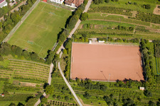 South Baden Sports School, FC Neuweier in the district Steinbach in Baden-Baden in the state Baden-Wuerttemberg, Germany from the drone perspective
