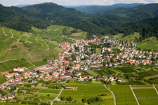Aerial view of From the west in the district Neuweier in Baden-Baden in the state Baden-Wuerttemberg, Germany