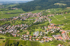 Aerial view of Village view in the district Varnhalt in Baden-Baden in the state Baden-Wuerttemberg, Germany