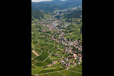 Panorama of the town area and the surrounding area in the district Untertal in Bühlertal in the state Baden-Wuerttemberg, Germany
