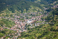 View of the streets and houses in the residential areas in the district Untertal in Bühlertal in the state Baden-Wuerttemberg, Germany