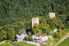Aerial view of Windeck Castle in the district Riegel in Bühl in the state Baden-Wuerttemberg, Germany