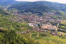 City view from the north in Kappelrodeck in the state Baden-Wuerttemberg, Germany