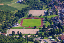 Rodeck Stadium with sports fields of FSV Kappelrodeck-Waldulm in the district Waldulm in Kappelrodeck in the state Baden-Wuerttemberg, Germany