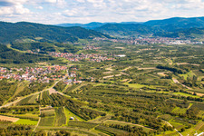 Renchtal from the northwest in the district Haslach in Oberkirch in the state Baden-Wuerttemberg, Germany