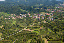 Aerial view of Renchtal from the northwest in the district Haslach in Oberkirch in the state Baden-Wuerttemberg, Germany