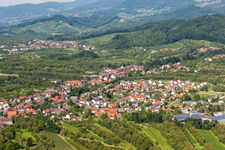 Aerial view of Town View of the streets and houses of the residential areas in the district Ulm in Renchen in the state Baden-Wurttemberg, Germany