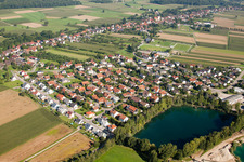 Village on the lake Risi bank areas in the district Gamshurst in Achern in the state Baden-Wurttemberg