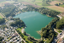 Beach areas and csmping site on the Achernsee in Achern in the state Baden-Wurttemberg