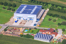 Aerial view of EKO in the Seebhühnstr commercial area in Ottersweier in the state Baden-Wuerttemberg, Germany