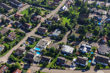 Fasanenstr in the district Vimbuch in Bühl in the state Baden-Wuerttemberg, Germany seen from above