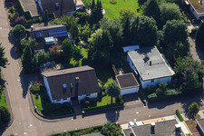 Fasanenstr in the district Vimbuch in Bühl in the state Baden-Wuerttemberg, Germany viewn from the air