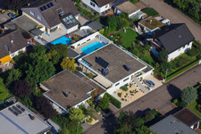 Fasanenstr in the district Vimbuch in Bühl in the state Baden-Wuerttemberg, Germany from a drone