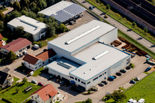 Building of the wholesale center Fachmarkt Rauch with Deutsche Post Filiale 558 in Sinzheim in the state Baden-Wurttemberg, Germany