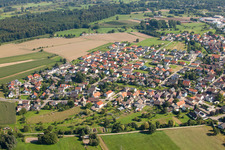 From the south in the district Kartung in Sinzheim in the state Baden-Wuerttemberg, Germany