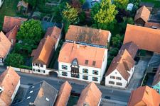 Aerial view of Main Street in the district Schaidt in Wörth am Rhein in the state Rhineland-Palatinate, Germany