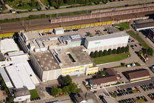 Building and production halls on the premises of Biologische Heilmittel Heel GmbH Dr.-Reckeweg-Strasse in the district Oos in Baden-Baden in the state Baden-Wurttemberg from above
