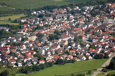 Aerial view of District Sandweier in Baden-Baden in the state Baden-Wuerttemberg, Germany