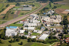 Aerial view of Commercial area in the district Haueneberstein in Baden-Baden in the state Baden-Wuerttemberg, Germany