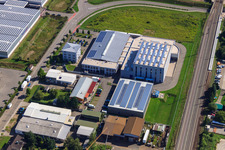 Heinkelstraße industrial area with Tensid Chemie in Muggensturm in the state Baden-Wuerttemberg, Germany