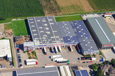 Industrial area Draisstraße Spedition Hartmann Logistics Center in Muggensturm in the state Baden-Wuerttemberg, Germany