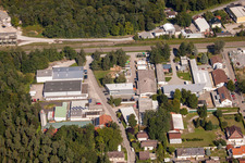 Tannenweg commercial area in the district Silberstreifen in Rheinstetten in the state Baden-Wuerttemberg, Germany