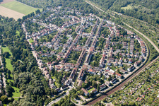 Oblique view of Dammerstock in the district Weiherfeld-Dammerstock in Karlsruhe in the state Baden-Wuerttemberg, Germany