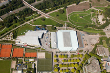 Europahalle Europabad in the district Südweststadt in Karlsruhe in the state Baden-Wuerttemberg, Germany