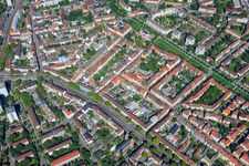 Rheinstraße Hildapromenade in the district Mühlburg in Karlsruhe in the state Baden-Wuerttemberg, Germany