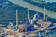 ENBW new building in the district Daxlanden in Karlsruhe in the state Baden-Wuerttemberg, Germany from above