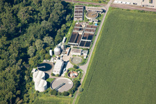 Sewage treatment plant in the district Knielingen in Karlsruhe in the state Baden-Wuerttemberg, Germany