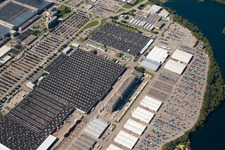 Production site for trucks and their delivery parking of Daimler Truck facilities Woerth in Woerth am Rhein in the state Rhineland-Palatinate