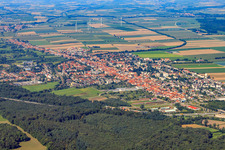 City view from the southeast in Kandel in the state Rhineland-Palatinate, Germany out of the air