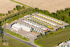 Warehouses and forwarding building Bayer Spedition in Karlsruhe in the state Baden-Wurttemberg, Germany