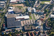 Aerial photograpy of Moninger Brewery in the district Grünwinkel in Karlsruhe in the state Baden-Wuerttemberg, Germany